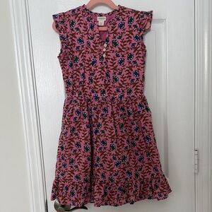 Crewcuts Pink and Blue Patterned Kids Dress